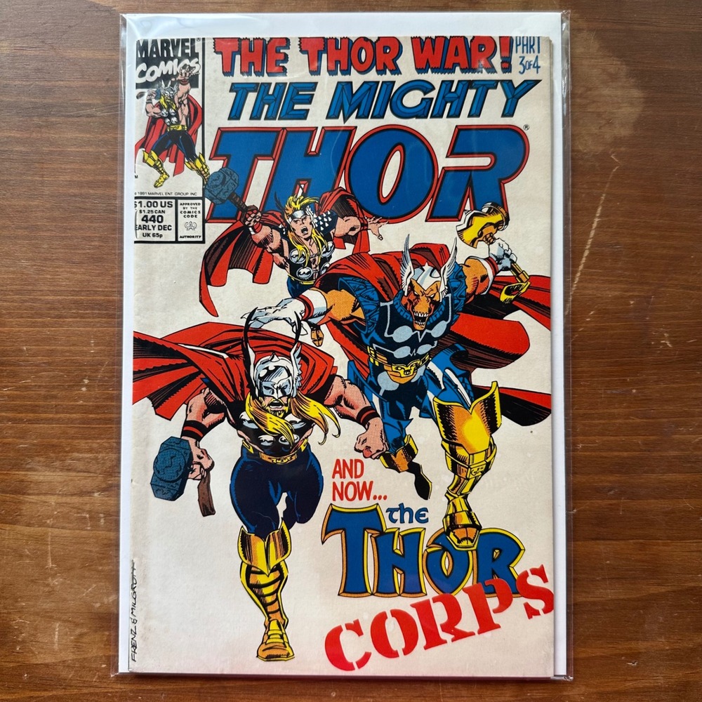 Marvel Comics The Mighty Thor #440 The Thor War Part 3 Thor Corps 1991 VF/NM Raw